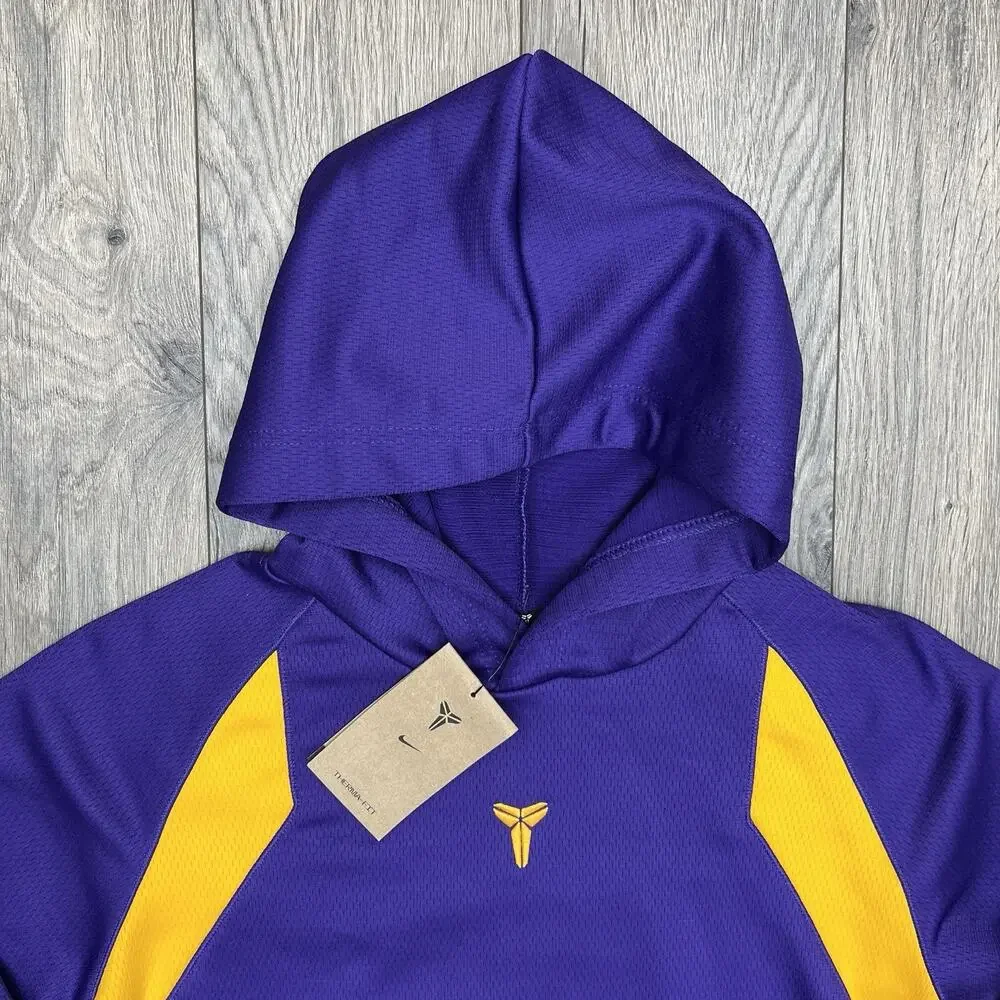 Nike Kobe Hoodie Sz Medium Big Kids Court Purple Gold Therma Fit Pullover $52